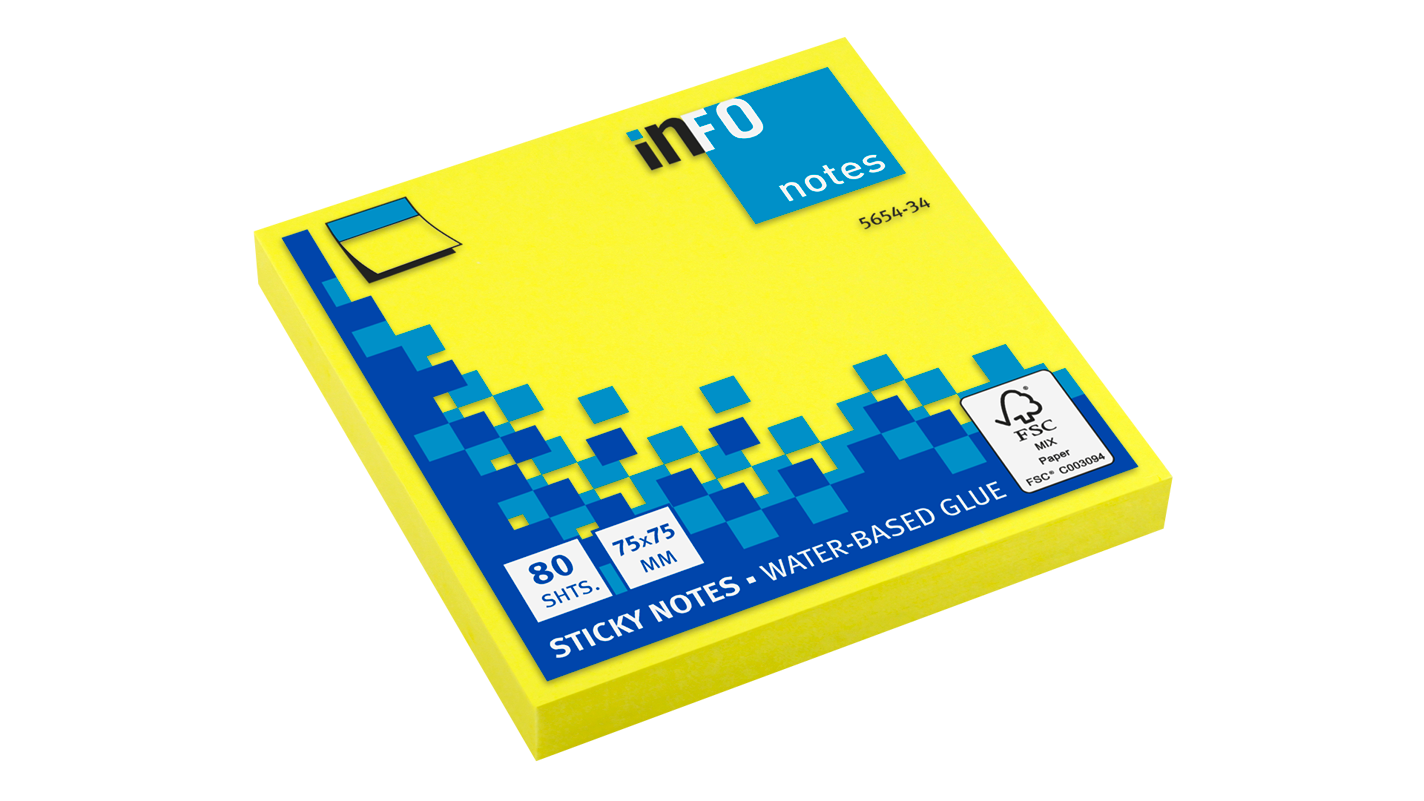 Yellow Sticky Note Info 7.5 x 7.5  Art.No. 5654-34