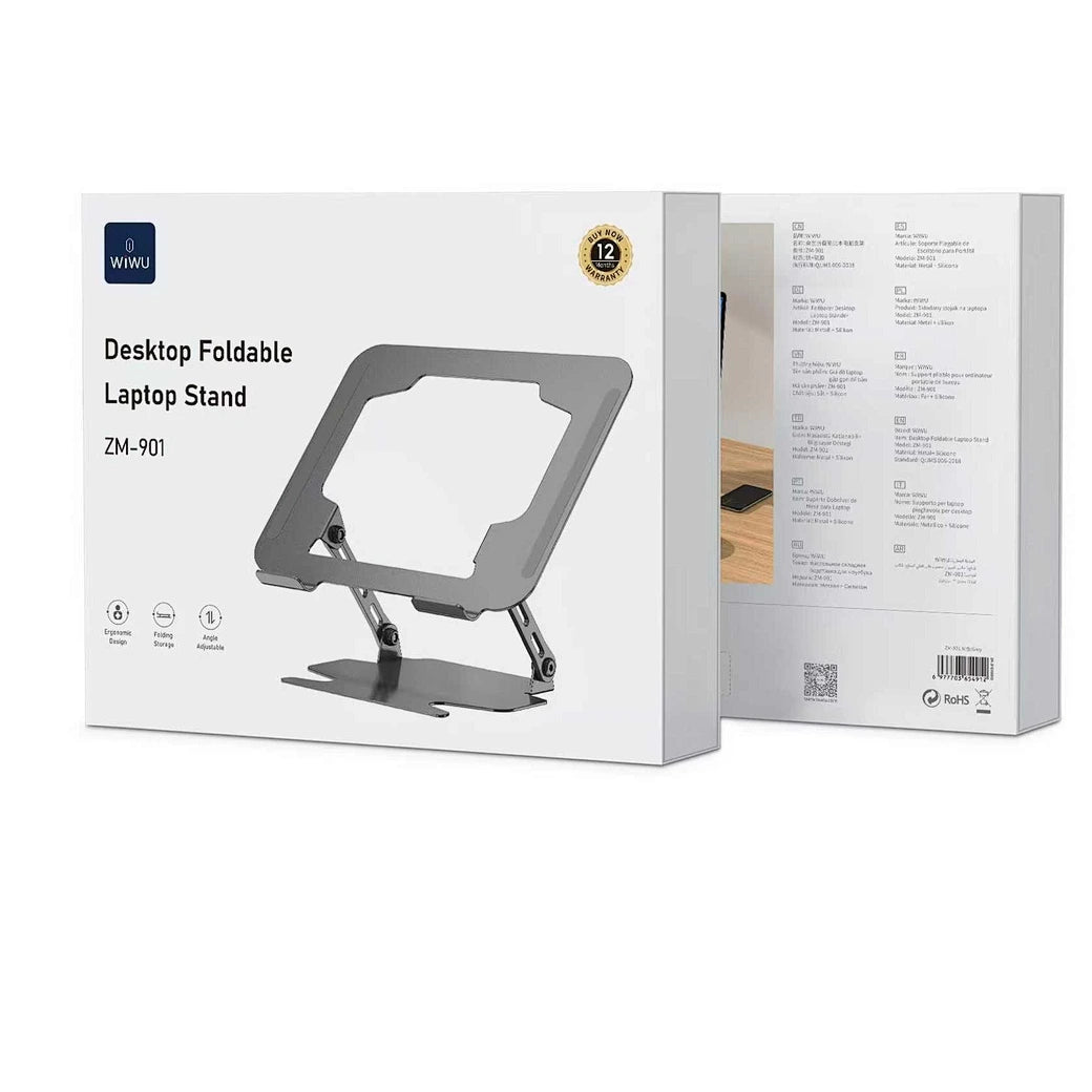 WiWU ZM-901 – Desktop Foldable Laptop Stand, Adjustable Height, Portable & Durable Design