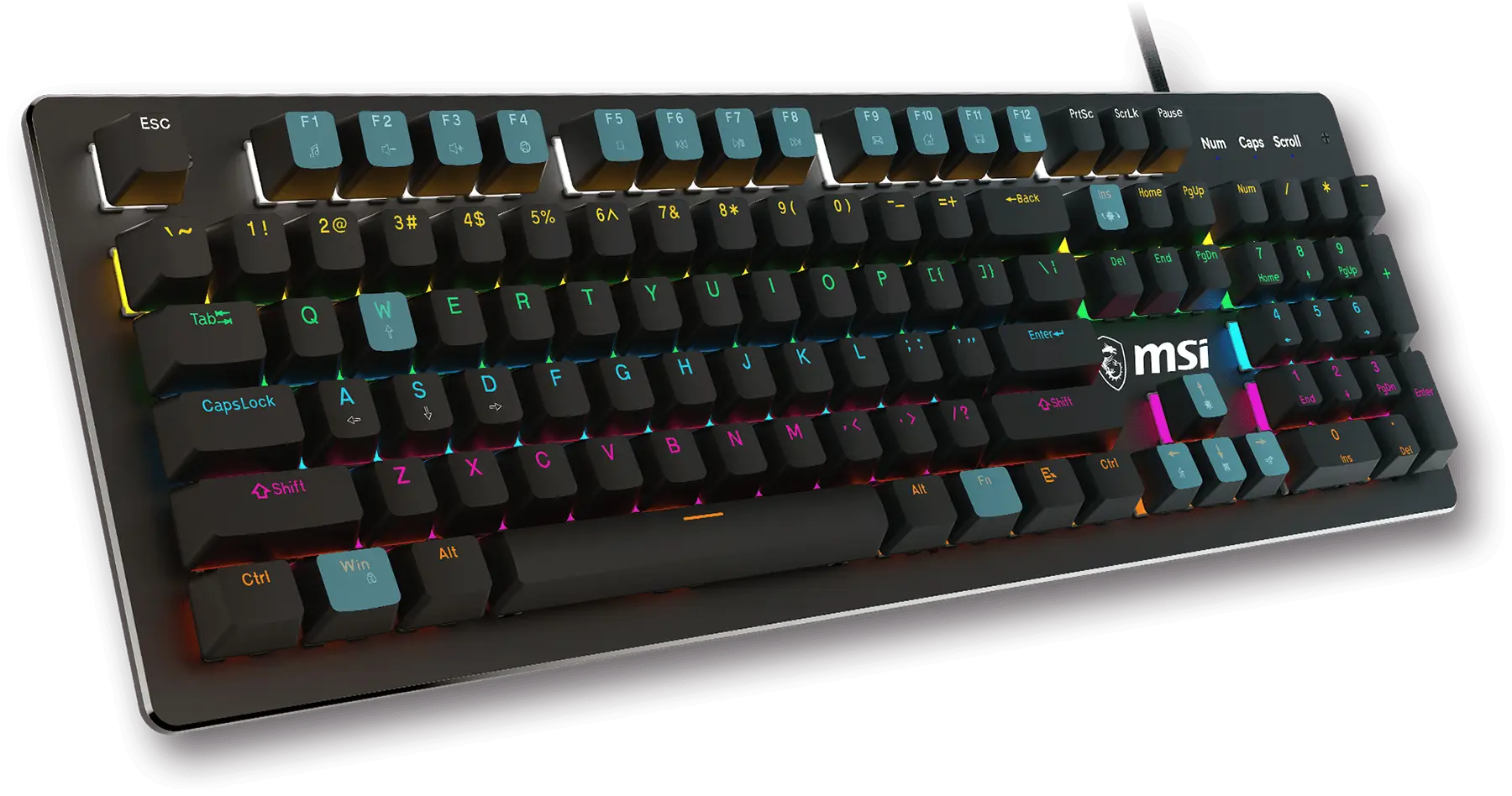 MSI FORGE GK300 – Mechanical Gaming Keyboard, RGB Backlight, Kailh Blue Switches, Aluminum Frame