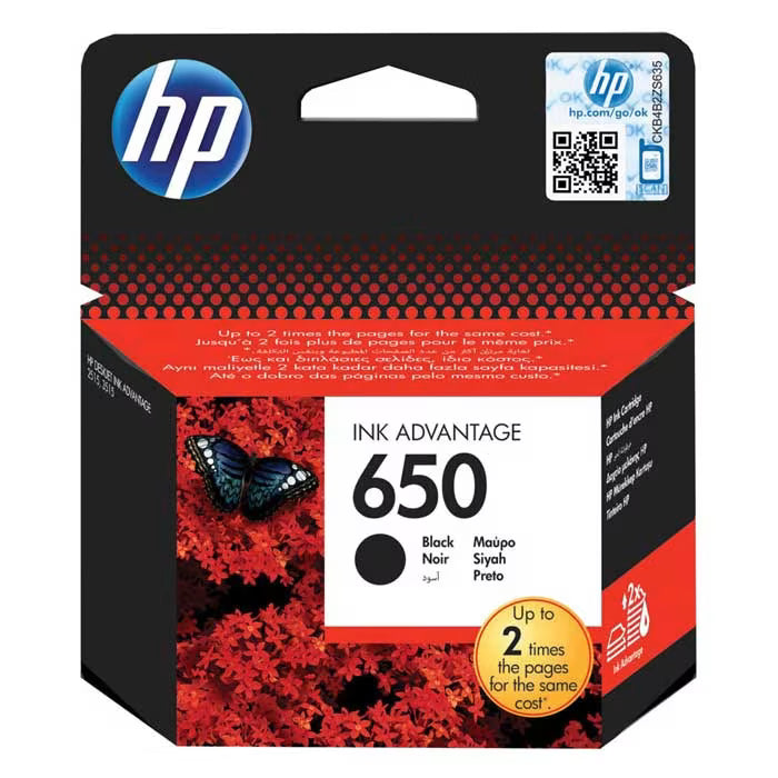 HP 650 Black Original Ink Cartridge Advantage (CZ101AE) – Genuine HP Ink