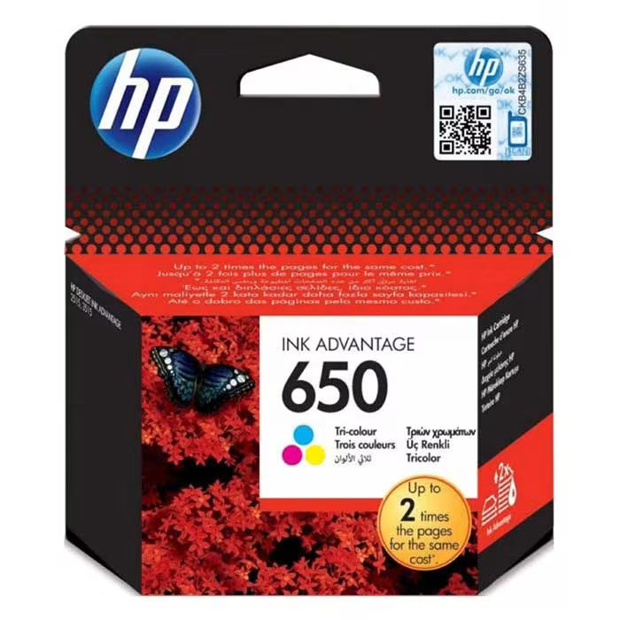 HP 650 Tri-color Original Ink Cartridge Advantage (CZ102AE) – Genuine HP Ink