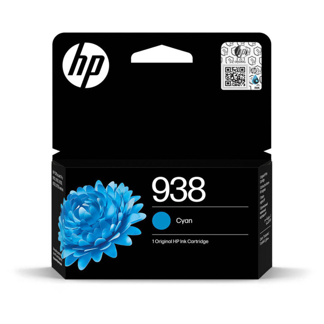 HP 938 Cyan Original Ink Cartridge (4S6X5PE) – Genuine HP Ink