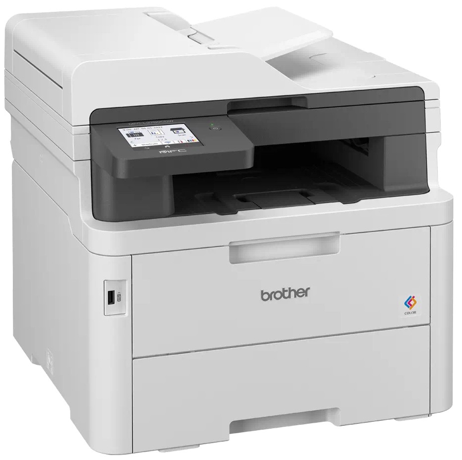 Brother MFC-L3760CDW Wireless Color LED All-in-One – 26ppm, Auto Duplex, 50-Sheet ADF, Gigabit Ethernet