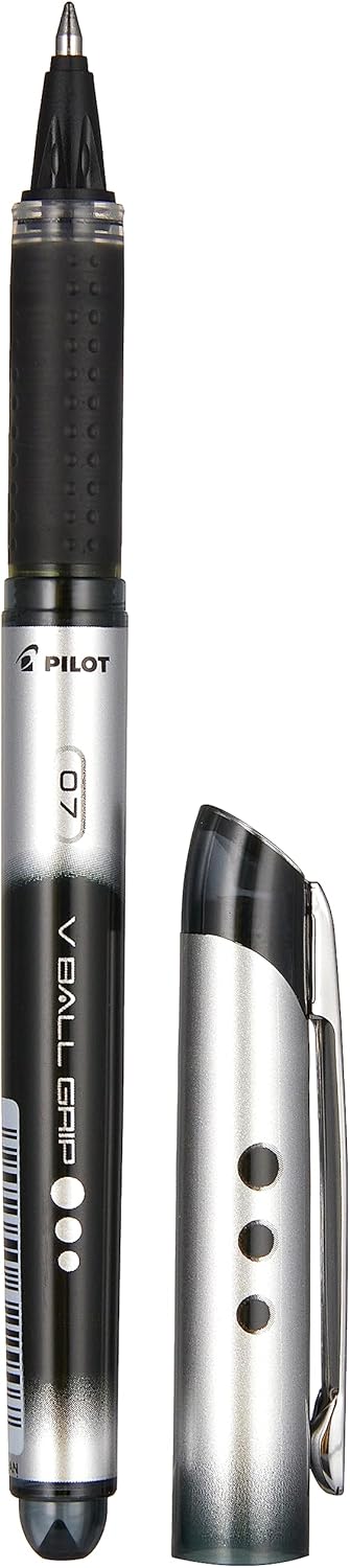 Pilot V Ball Grip BLN-VBG7 Rollerball Pen – 0.7mm Medium Tip, Black Ink
