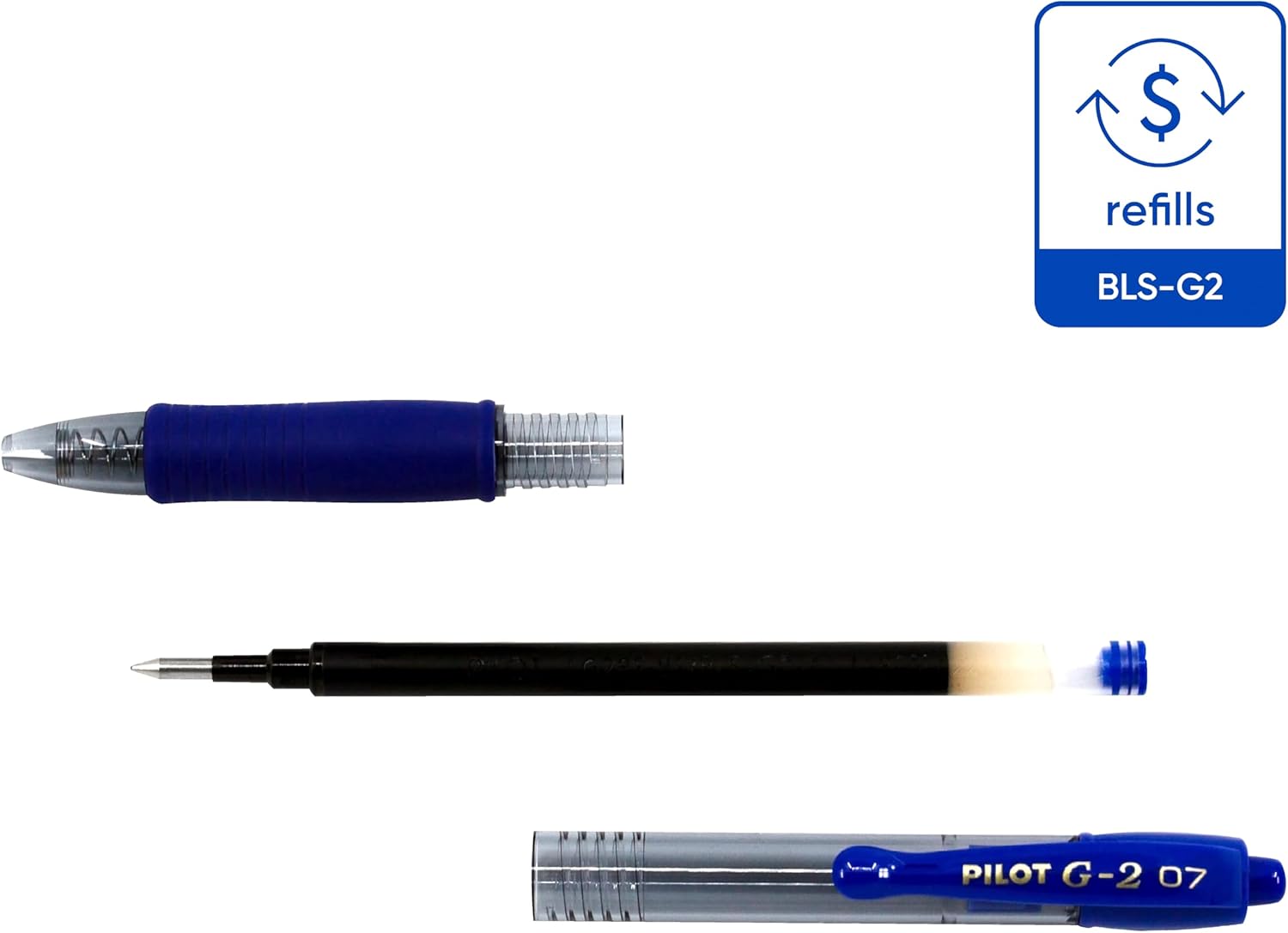 Pilot G2 Retractable Gel Pen BL-G2-7 – 0.7mm Fine Tip, Blue Ink