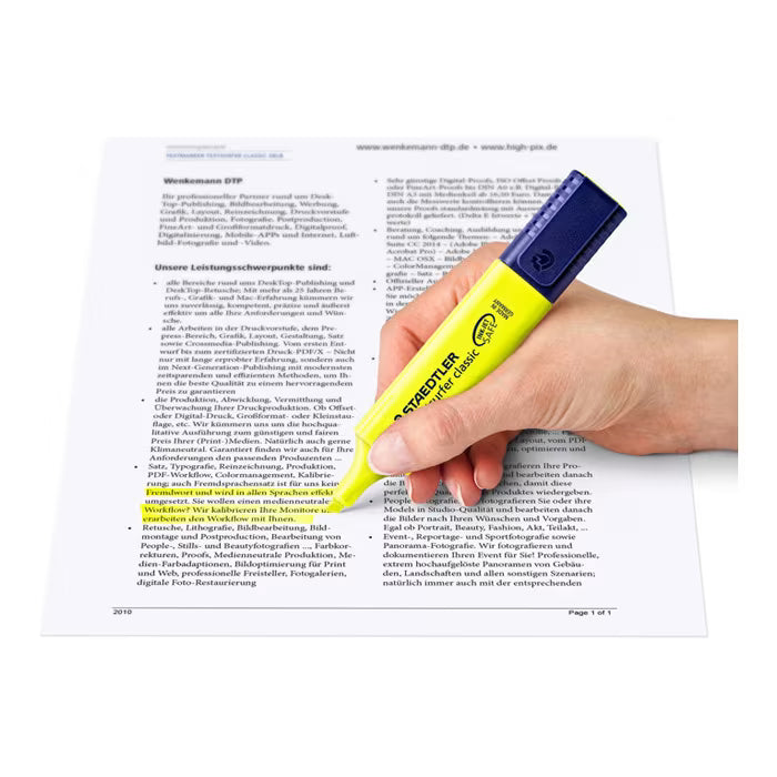 STAEDTLER 364 WP6 Textsurfer Classic Highlighter - Assorted Colours (Wallet of 6)