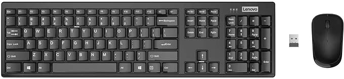Lenovo 100 Wireless Keyboard & Mouse Combo – Arabic/English Layout, 2.4GHz, Compact Design
