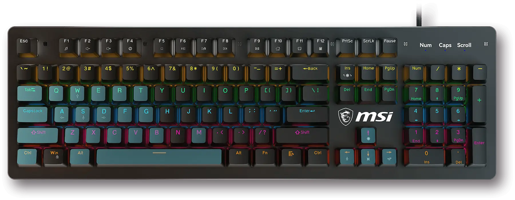 MSI FORGE GK300 – Mechanical Gaming Keyboard, RGB Backlight, Kailh Blue Switches, Aluminum Frame