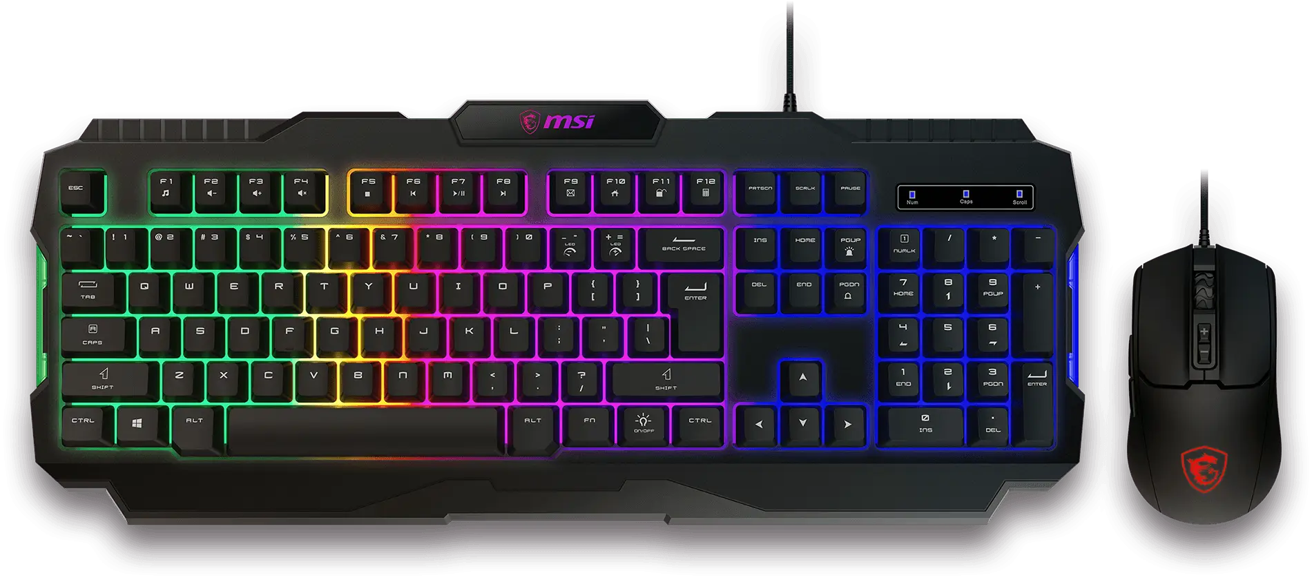 MSI FORGE GK100 – Gaming Keyboard & Mouse Combo, RGB Backlight, Ergonomic Design, Durable Switches