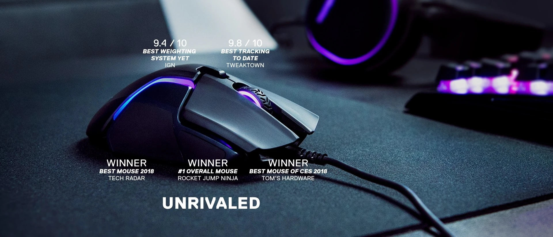 SteelSeries Rival 600 – Dual Sensor Gaming Mouse, 12,000 CPI, 7 Programmable Buttons, RGB