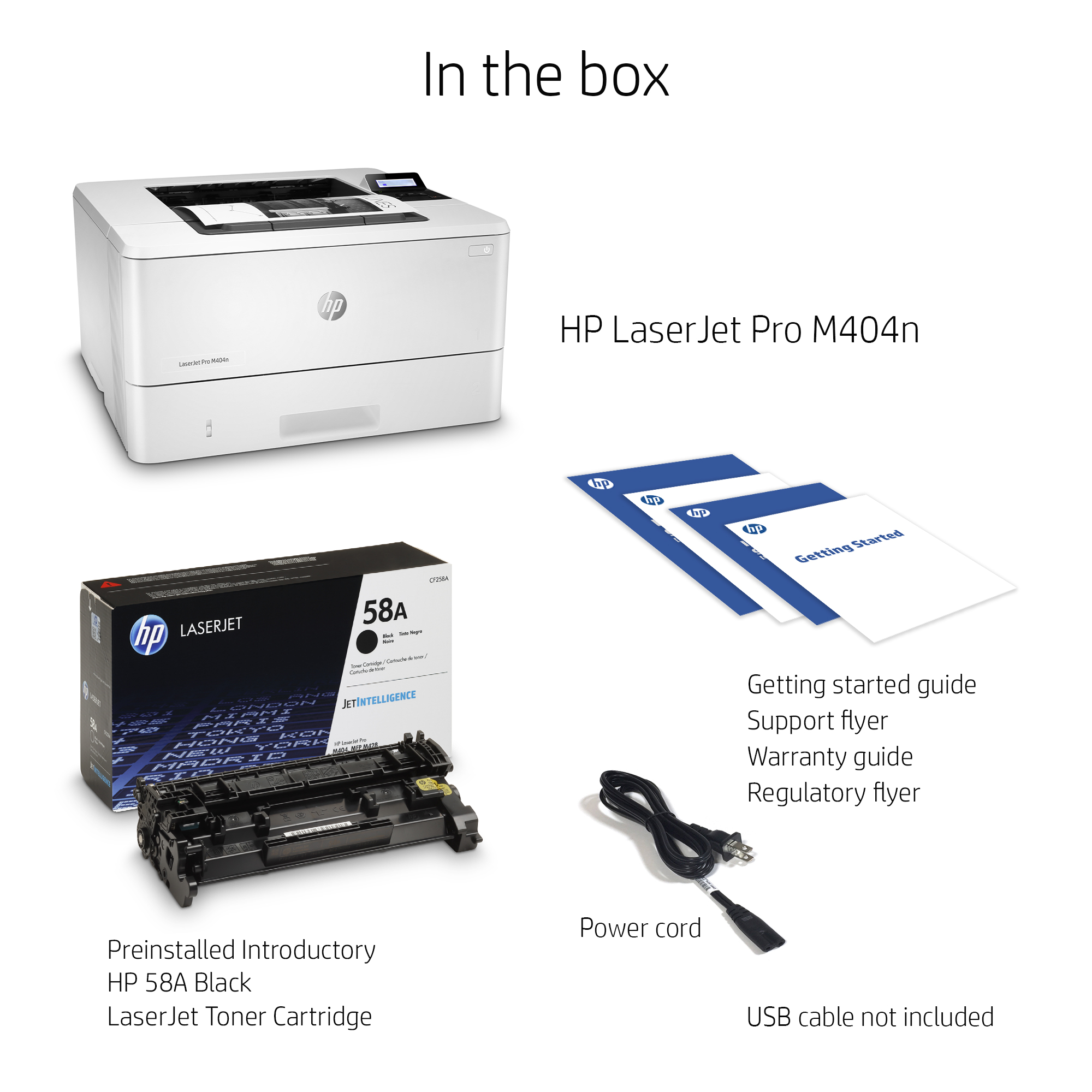 HP LaserJet Pro M404n Monochrome Laser Printer – 38ppm, Gigabit Ethernet, HP Wolf Pro Security, 4000-Page Recommended Volume